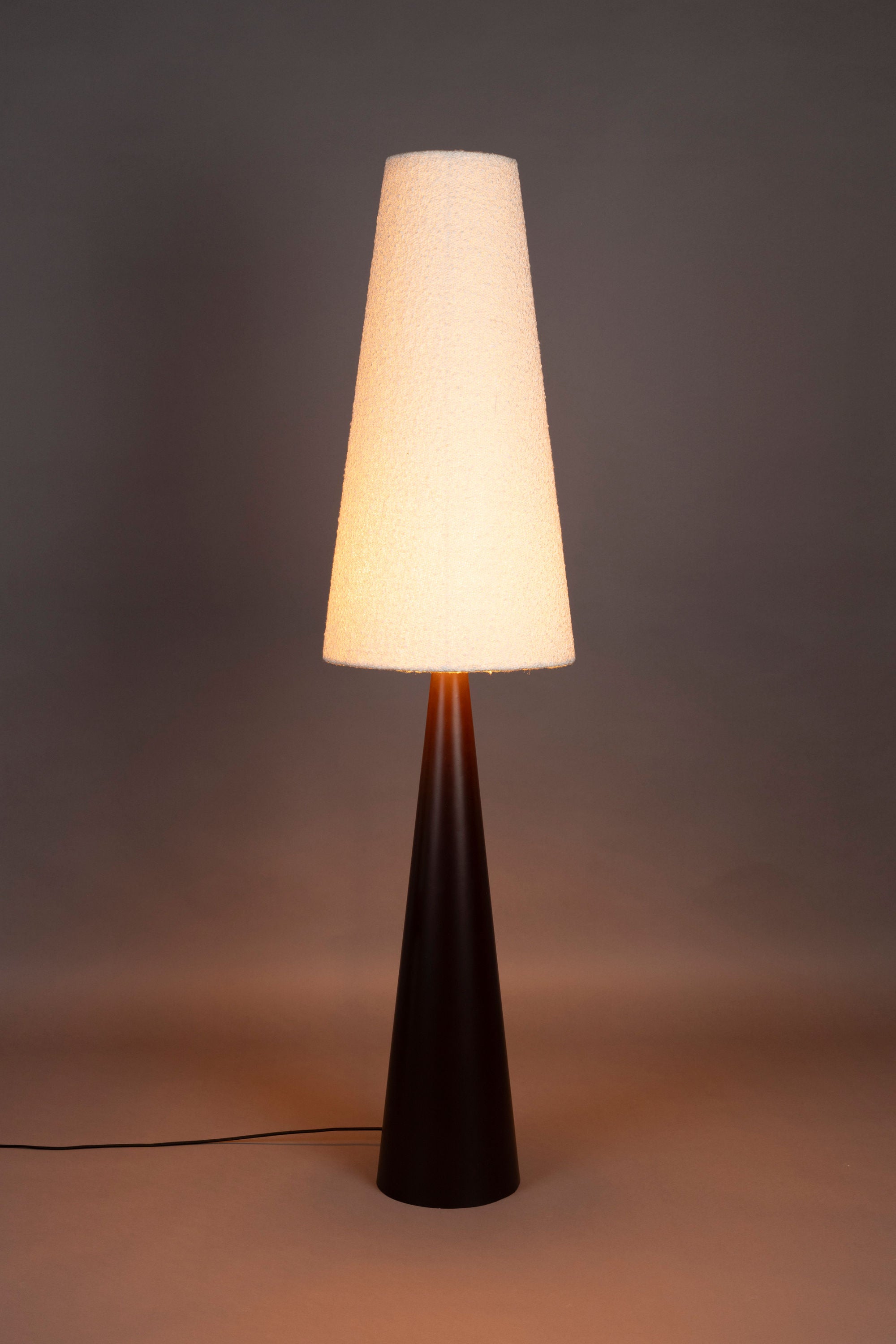Dutchbone Miki White Boucle & Black Floor Lamp